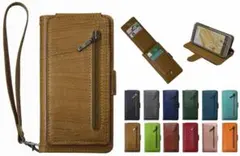 Iphone14 PUレザー 手帳型ケース ブラウンY7