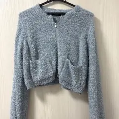 w closet グレー クロップドカーディガン