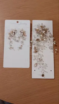 花モチーフ ゴールド イヤリング　ヘッドドレス