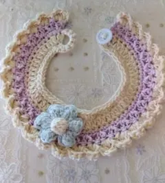 かぎ編みペット首輪・付け襟・春夏用