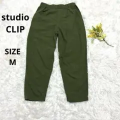 studioCLIP イージーパンツ カジュアルパンツ 麻 リネン カーキ M