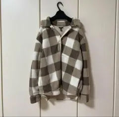 ボアジャケット　H&M チェック　メンズ フリースジャケット L