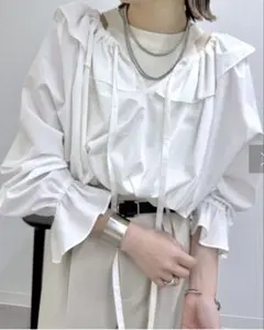 【美品】mysticリボンボリュームブラウス