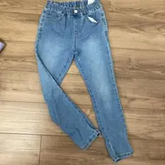 女の子パンツセット　ジーンズ140チェックパンツ150 2点