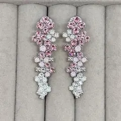 SWAROVSKI スワロフスキー ピンク フラワー モチーフ イヤリングのサムネイル