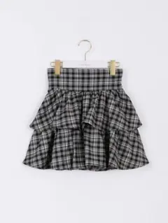 evelynティアードミニスカート ブラックチェック