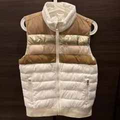 GAP キルティングベスト ホワイト/ベージュ(Sサイズ)