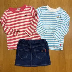 値下げ　ミキハウス　ダブルB まとめ売り　長袖シャツ　デニム　100