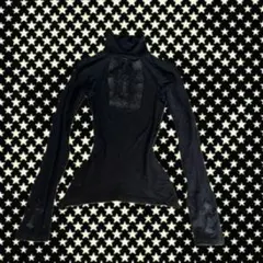 ブラックハイネック長袖トップス