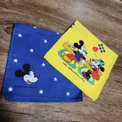Disney ディズニー ミッキー レトロ ハンカチ 2枚セット ヴィンテージ