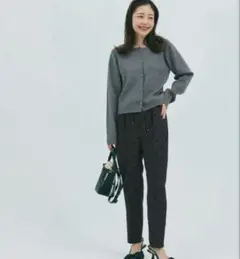 coca フロッキーテーパードパンツ　ハート柄　ブラック　S