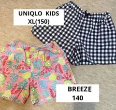 UNIQLO KIDS／BREEZ 女の子　フレア　ショートパンツ ２枚セット