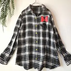 ★訳あり セシルマクビー『M』ディズニー コラボ ミニーマウス ネルシャツ 長袖