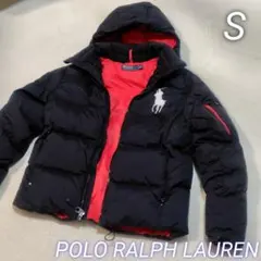 POLO RALPH LAUREN ダウンジャケット ビッグポニー 刺繍 黒/赤