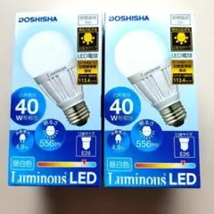 DOSHISHA Luminous LED 40W相当 E26（2個セット)