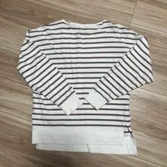 GRL 白/茶色ストライプ 長袖トップス Fサイズ