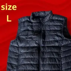 ✨ダウンベスト✨　ダウン90％フェザー10％　ネイビー 　L