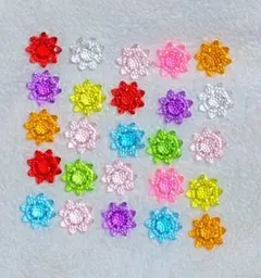 カラフル花型デコレーションパーツ 25個セット 【ゲーセンアクリルストーン】