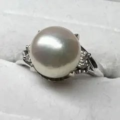 ME-365)Pt900 あこや真珠リング(9,0mm)D 0,12ct - メルカリ