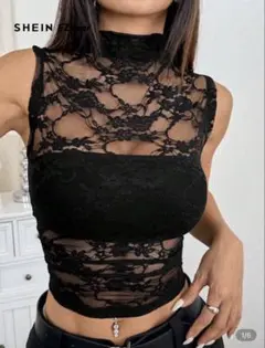 SHEIN ブラックレース セットアップ