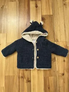 GAP ネイビー フード付きニットアウター