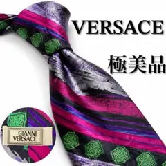 極美品 GIANNI VERSACE ネクタイ 総柄 ブルーカラフル 幾何学 - メルカリ