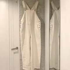 URBAN RESEARCH DOORS オーバーオール　インディゴ染　白のサムネイル