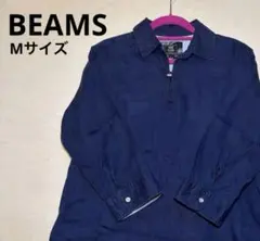 BEAMS HEART 麻 リネン プルオーバーシャツ ネイビー カプリシャツのサムネイル