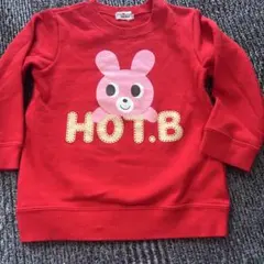 ミキハウス ホットビスケッツ うさぎ トレーナー 赤 100cm