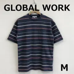 値下　A0407A05【GLOBAL WORK】ボーダー柄ポケット付Tシャツ
