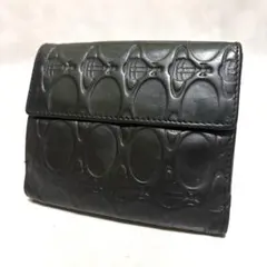 Vivienne Westwood 二つ折り財布 ブラック レザー　オーブ型押しのサムネイル