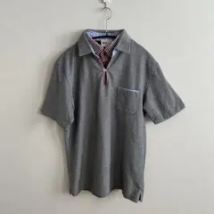 THE SHOP TK ザショップティーケー レイヤード風 ポロシャツ グレーのサムネイル
