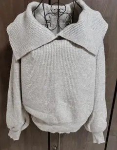 オフショルニット　グレー