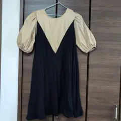 ZARA 黒とベージュ ワンピース