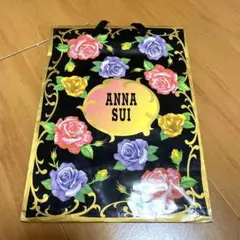 ANNA SUI アナスイ ショップ袋 花柄カラフルブラック ブランドショッパー