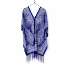 ポンチョ風ショール　ペイズリー柄