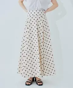 natural couture 綿麻ハイウエストサーキュラースカートのサムネイル