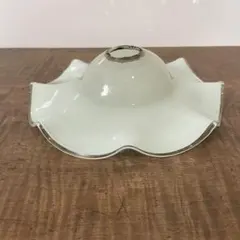 乳白ガラス 電笠 セル巻き 花鳥流水文様 直径22cmアンティークR8SB350