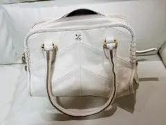 【美品】SAZABY オフホワイト ハンドバッグ　牛革