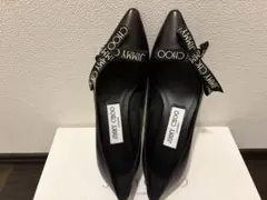 ジミーチュウ LOVE85 スエード パンプス 36.5 黒 デカロゴ - メルカリ