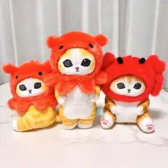 mofusand カニにゃん メンダコにゃん マスコット ぬいぐるみ 3点セット