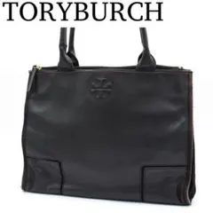 【良品】TORYBURCH ELLA トートバッグ レザー キャンバス ブラック