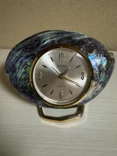 EUROPA 貝殻型置時計 シルバー文字盤