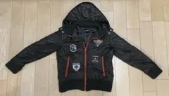 フード付きダークグリーンジャケット ミリタリ