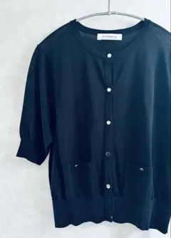 新品⭐︎エムプルミエ⭐︎UVカットラウンドネック半袖カーディガン　シアー　ブラック