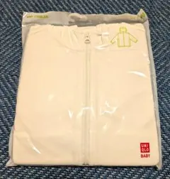 ユニクロ メッシュパーカー 90サイズ 白 フード付き ジップアップ