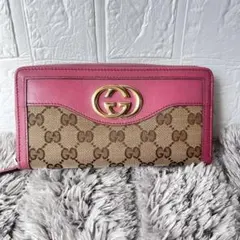 グッチ GGキャンバス レディース 長財布 ピンク S000737 - メルカリ