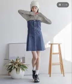 新品 LOWRYS FARM デニムビスチェワンピース ベアトップ チュニックのサムネイル