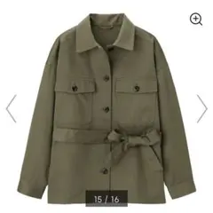 GU オーバーサイズシャツジャケット オリーブ