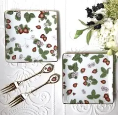 誕生日 結婚祝い ギフト いちご柄 食器 金彩 プレート フォーク ペアセット